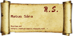 Matus Sára névjegykártya