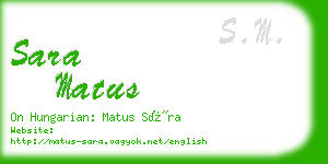 sara matus business card